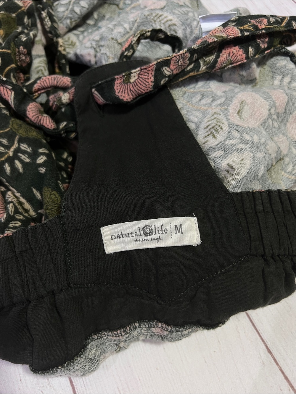Natural Life Dakota Tie Back Mini Dress - M - overall style sleeveless floral - Picture 10 of 10